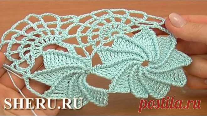 How TO Crochet Spider Web Lace Урок 23 часть 2 из 2 Ленточное кружево с паутинкой
