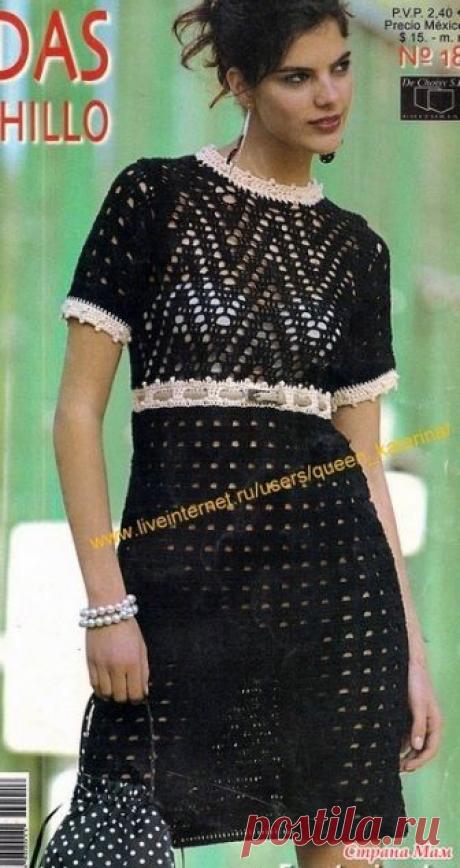 *Ажурное платье с завышенной талией. Размер 38-40. Крючок 3 Узор лифа Узор юбки.