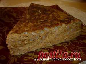 Печеночный пирог с рисом в мультиварке |