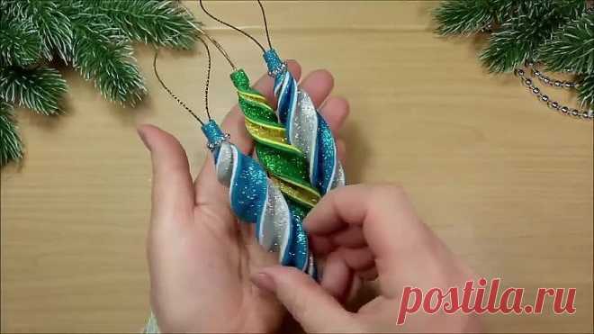 Игрушки на елку из фоамирана своими руками!