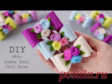 🎀 БАНТИКИ ИЗ ФЕТРА 🎀 Super Easy Felt Bows 🎀
