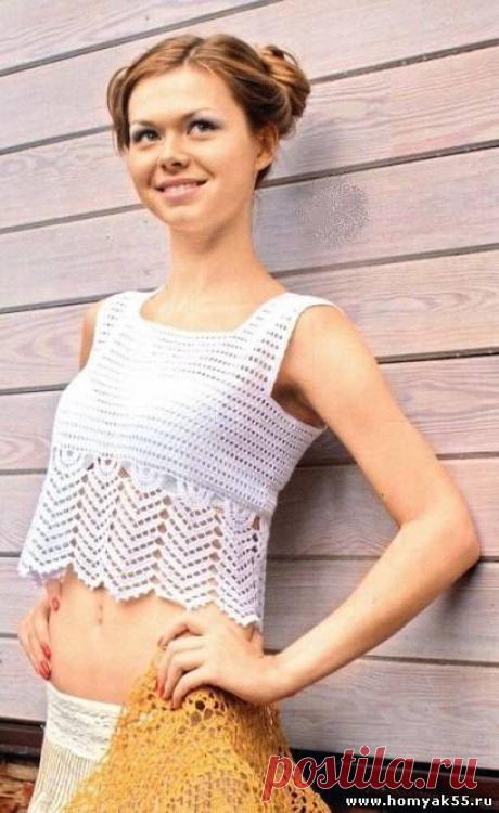 Летние топы, маечки для женщин крючком - Схемы и описания вязаных изделий | «Хомяк55.ру» сайт о вязании