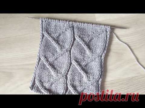 Очень красивый узор Коса для шапок, кофт, снудов. Knitting patterns.