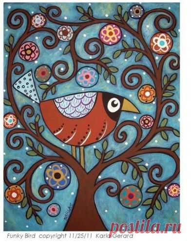 RUG HOOKING CRAFT PAPER PATTERN Funky Bird FOLK ART PRIMITIVE Karla Gerard | eBay