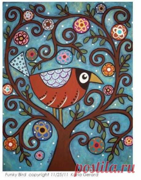 RUG HOOKING CRAFT PAPER PATTERN Funky Bird FOLK ART PRIMITIVE Karla Gerard | eBay