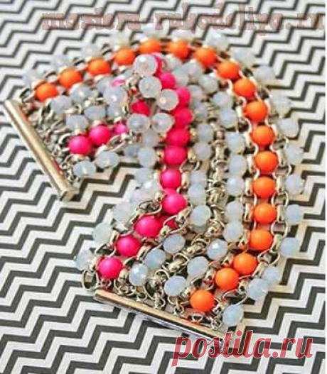 Мастера рукоделия - рукоделие для дома. Бесплатные мастер-классы, фото и видео уроки - Мастер-класс по сборке бижутерии: Яркий неоновый поп-браслет