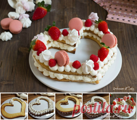 Cream tart cuore ( torta di frolla morbida e crema decorata con frutta e fiori)