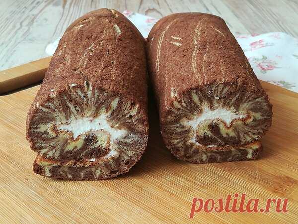 Вкусный красивый бисквитный рулет 