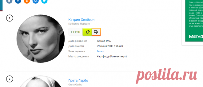 100 величайших актрис мира - Афиша Mail.Ru