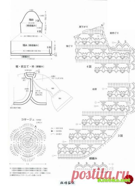 Ажурный жакет крючком. / Вязание крючком / Женская одежда крючком. Схемы.