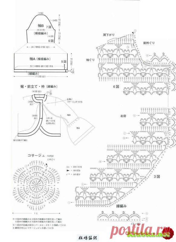 Ажурный жакет крючком. / Вязание крючком / Женская одежда крючком. Схемы.