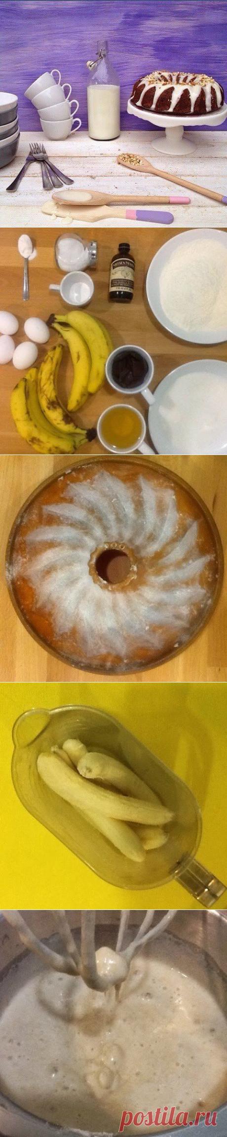Быстрый банановый пирог с шоколадной крошкой