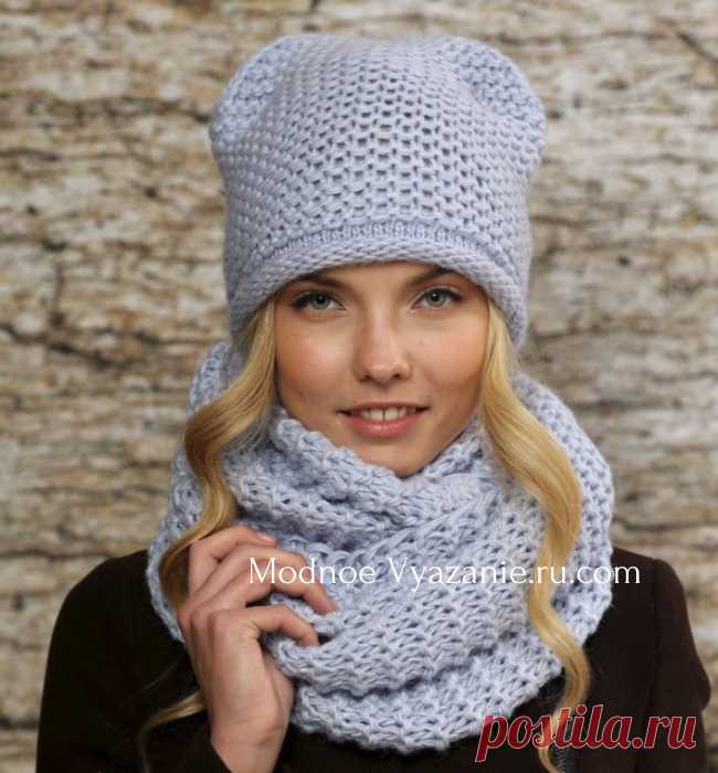 Котошапки - шапочки с ушками связанные спицами - Modnoe Vyazanie ru.com