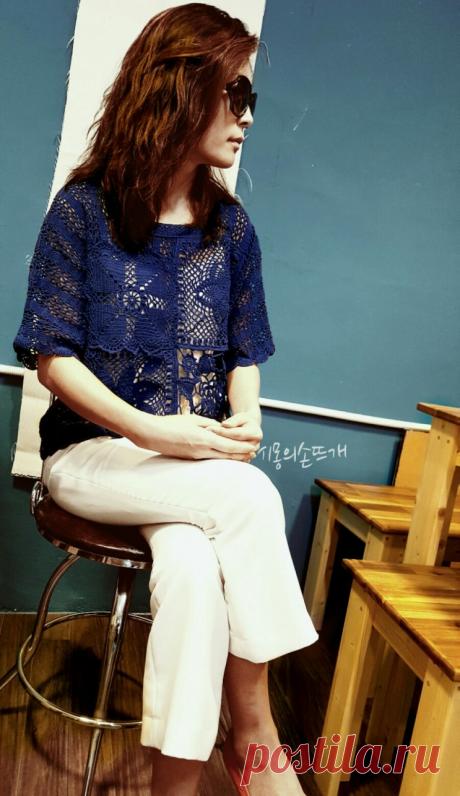 "재밌는 손뜨개를 만나다" .....가오리핏니트/가오리핏티셔츠/코바늘 티셔츠 : 네이버 블로그