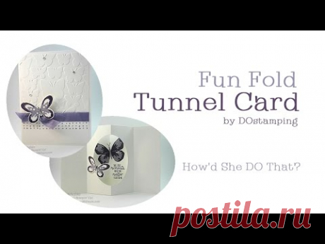 Tunnel Fun Fold Card with Watercolor Wings by Dawn O