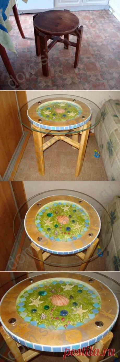 Как из табуретки сделать столик | Умелые ручки