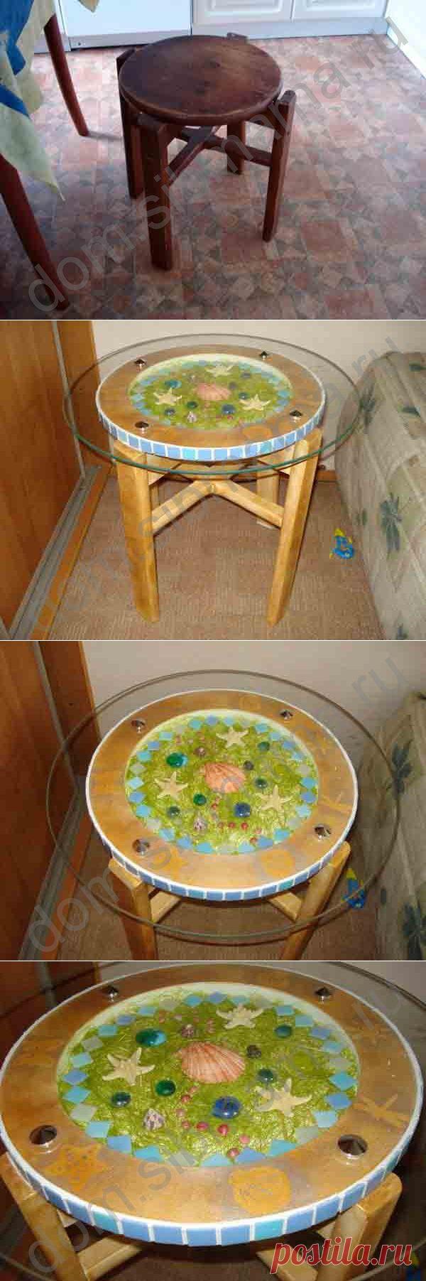 Как из табуретки сделать столик | Умелые ручки