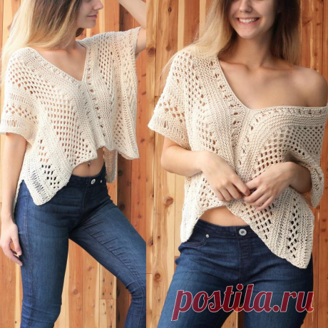 Easy Knit pattern pdf ALAYA top Lace knit top Knitted | Etsy