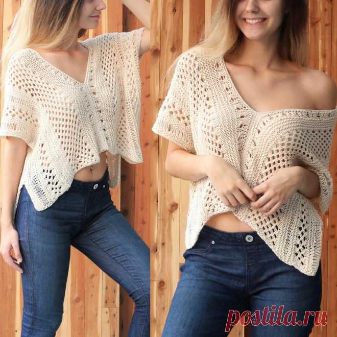 Easy Knit pattern pdf ALAYA top Lace knit top Knitted | Etsy