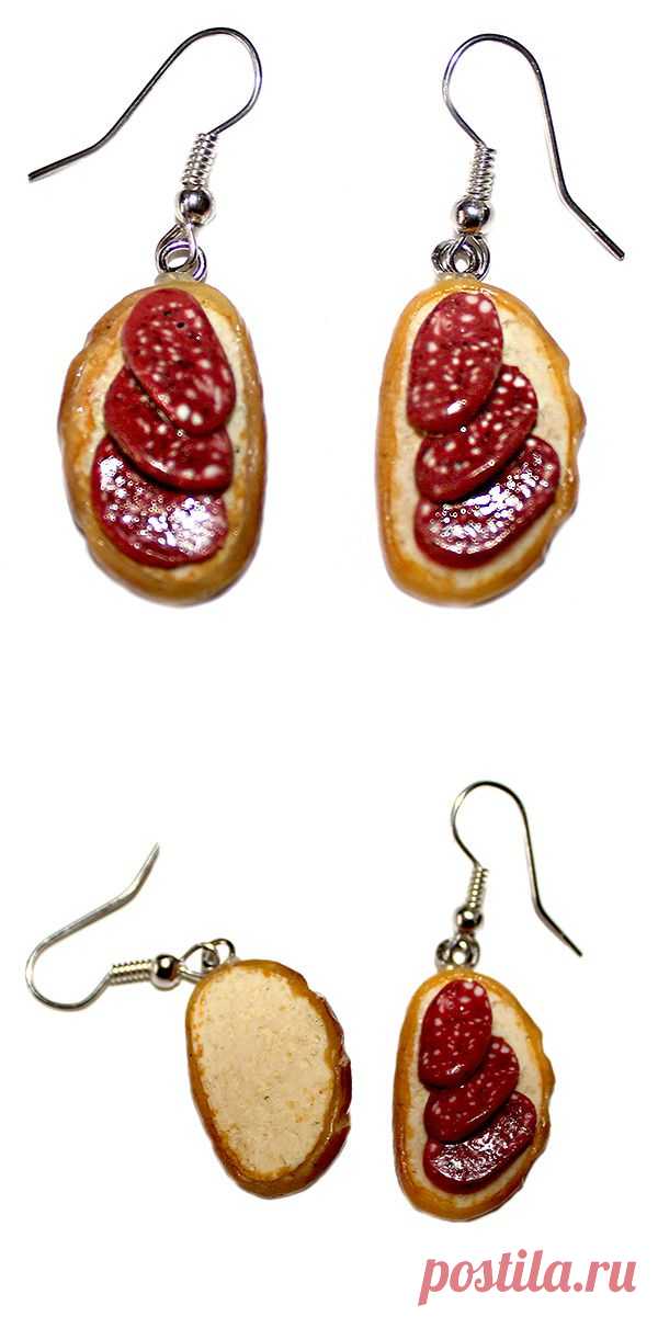 Серьги "Бутерброды" - магазин Лавка Рукодельников
