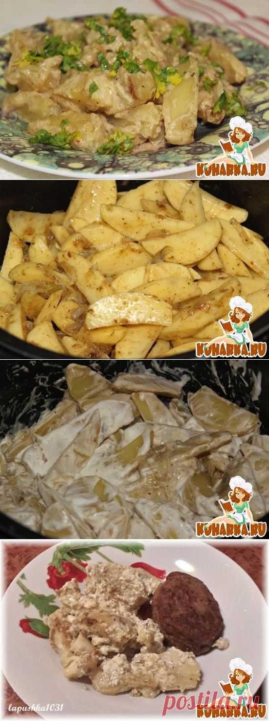 Вкусная картошечка в сметанно-майонезном соусе