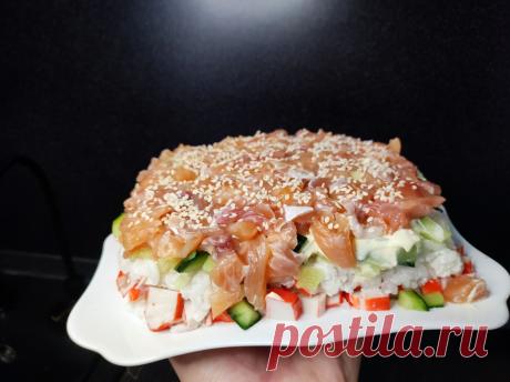 Суши торт без авокадо, очень вкусный и простой салат | Вкусные рецепты Елены Николаевой | Пульс Mail.ru Суши торт без авокадо, очень вкусный и простой салат