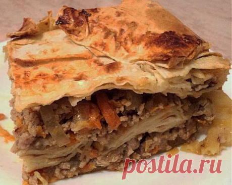 Мясной пирог из лаваша | Веб Рецепт