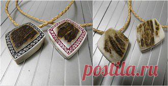 Кулоны и подвески. - Кулон из лосиного рога - &quot;Северный Щит&quot; (1шт)