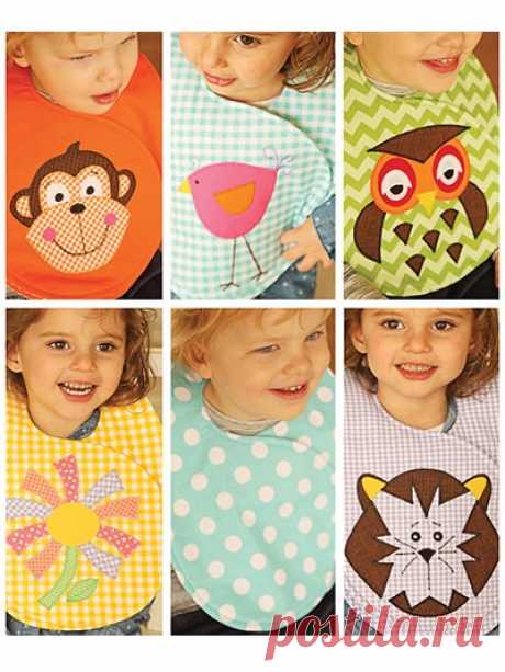 Reversible Crossover Bibs Sewing Pattern Keep your little ones clean with this classic double-sided bib that wraps around the neck and uses hook-and-loop closures to attach in the front. Keep things simple by making a bib in 2 fun prints, or add an applique design; choose from a monkey, bir...