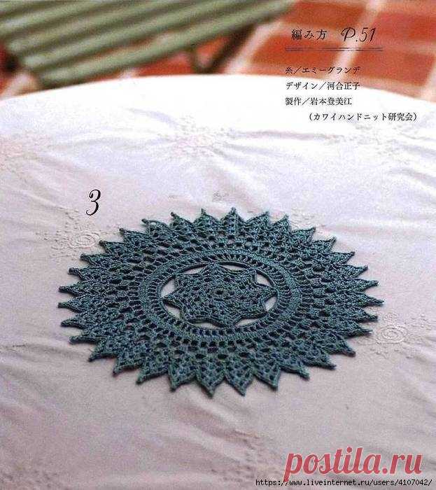 КРУГЛАЯ САЛФЕТОЧКА. КРЮЧОК.