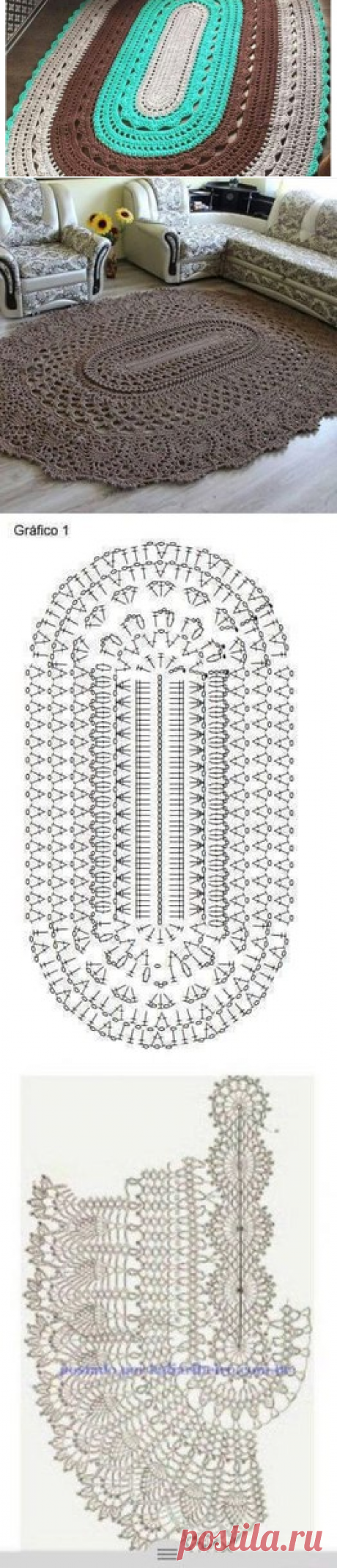 Деликатности в вязание крючком Габриэла: Ковры, пресс-форм и видео