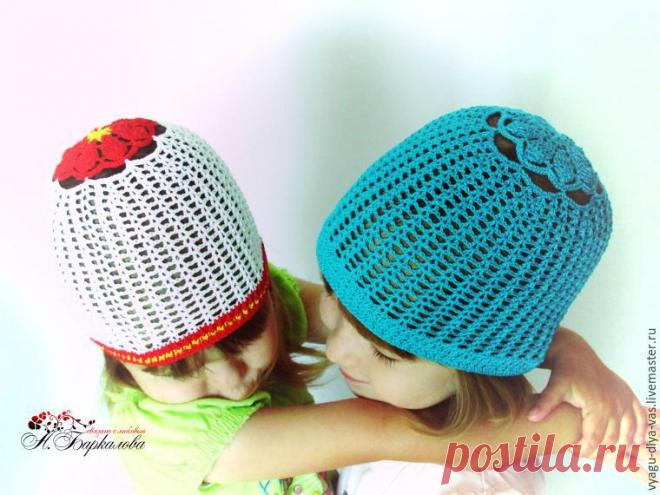 Вяжем летнюю шапочку с макушкой-цветком - Ярмарка Мастеров - ручная работа, handmade