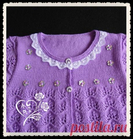 Сиреневый жакетик для малышки