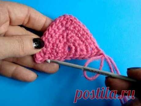 Вязание крючком - Урок 216 - Треугольник - Crochet triangle motif