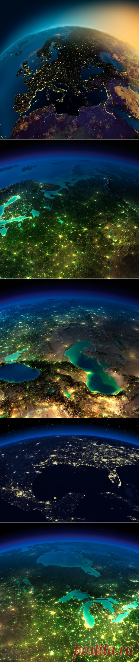 Ночная Земля без облаков (25 фото)