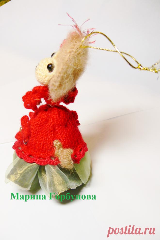 Ёлочная игрушка Обезьянка Кармен. Авторская ручная работа.Вяжу на заказ