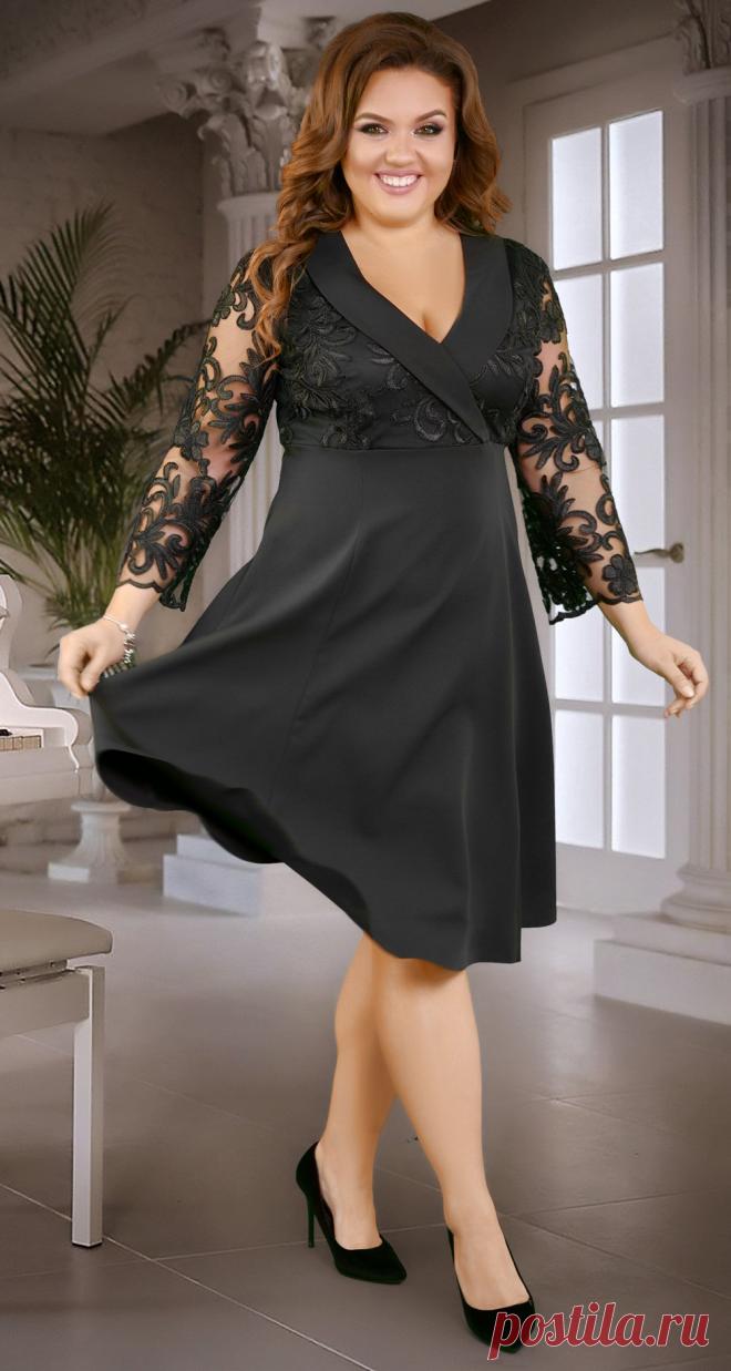 Расклешённое платье с красивой шёлковой вышивкой - Платье норма 42-48 - Модные вечерние платья: купить недорого у производителя в розницу, доставка по Украине | Lemanta.com