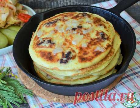Блины с мясным припёком "Конопушки" – кулинарный рецепт