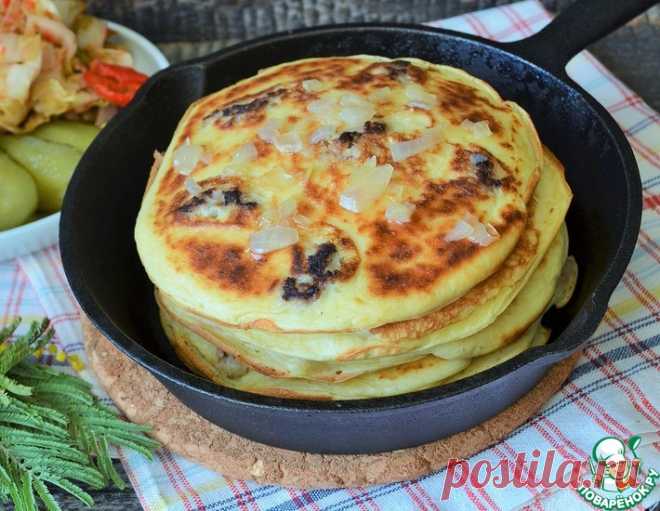 Блины с мясным припёком 