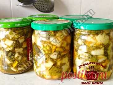 Маринованные кабачки на зиму, как шашлычки Дорогие читатели! Спешите узнать новый рецепт!!! Маринованные кабачки на зиму, как шашлычки. Хрустящие и вкусные кабачки с ароматом шашлыка, идеальная закуска, даже на праздничный стол. ИНГРЕДИЕНТЫ: 2 кг кабачков 1 головка чеснока зелень (укроп, петрушка…) 1 ст. ложка приправы для шашлыка 1 ч. ложка черного молотого перца 100 мл уксуса 100 г сахара 50 г …