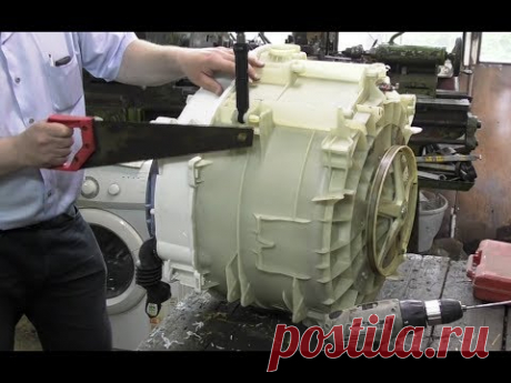 Распиливаем и клеим не разборный бак Ariston, Indesit , для замены подшипников.