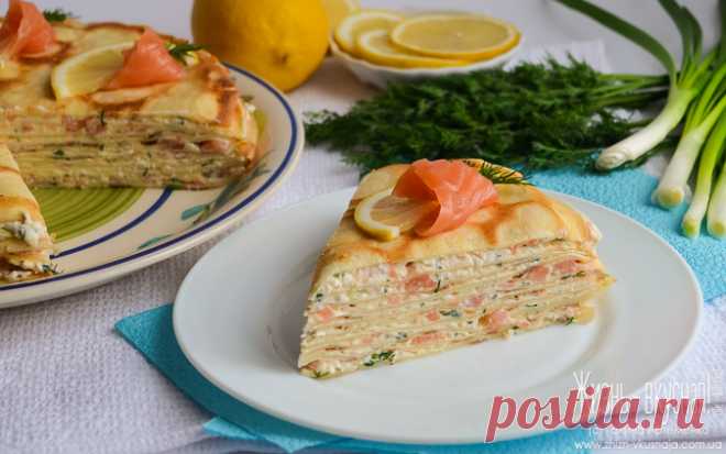 Закусочный блинный торт с горбушей - Жизнь - вкусная! [Галина Артеменко]