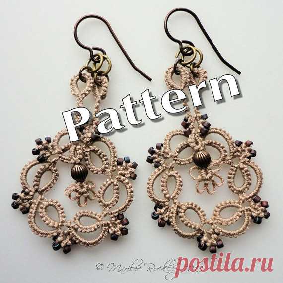 Tatting Pattern Kinetic Earrings PDF Instant