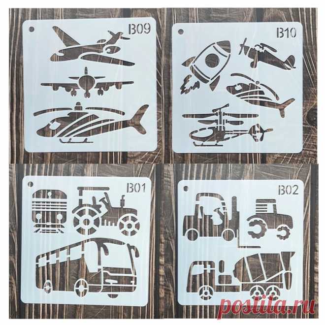 655.0CLP 43% OFF|1 pcs13 * 13cm Autos und Flugzeuge Schablonen zum Malen von Grafiken diy Schablonen Wandbilder Scrap book Färbung Prägung Album Dekor Schablonen| |   - AliExpress Smarter Shopping, Better Living!  Aliexpress.com