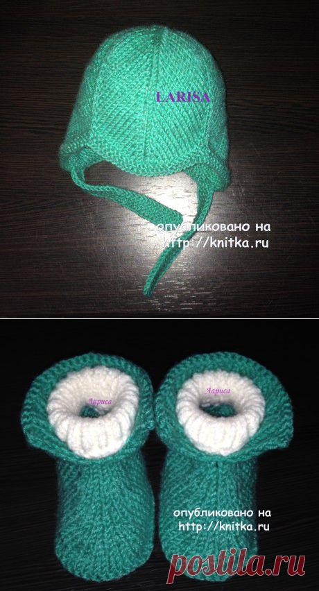 Вязаная шапочка и пинетки – работы Ларисы Величко, Вязание для детей