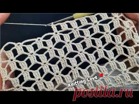 Super Easy Beautiful Net Crochet Pattern Knitting Online Tutorial for beginners Tığ işi örgü Motif
