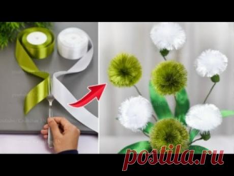 Цветы из атласной ленты своими руками