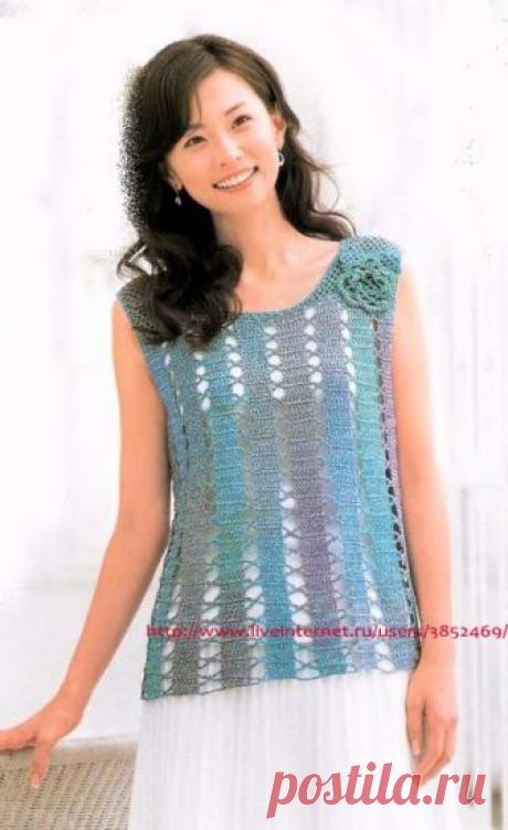 Оригинальная кофточка из пряжи секционного крашения