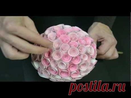 Memory Box Paper Rose Topiary - YouTube