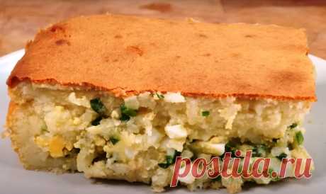 Простая выпечка. Рецепт заливного пирога на кефире с рисом, яйцом и луком Заливной пирог — это вид пирога, в котором начинка заливается жидким тестом